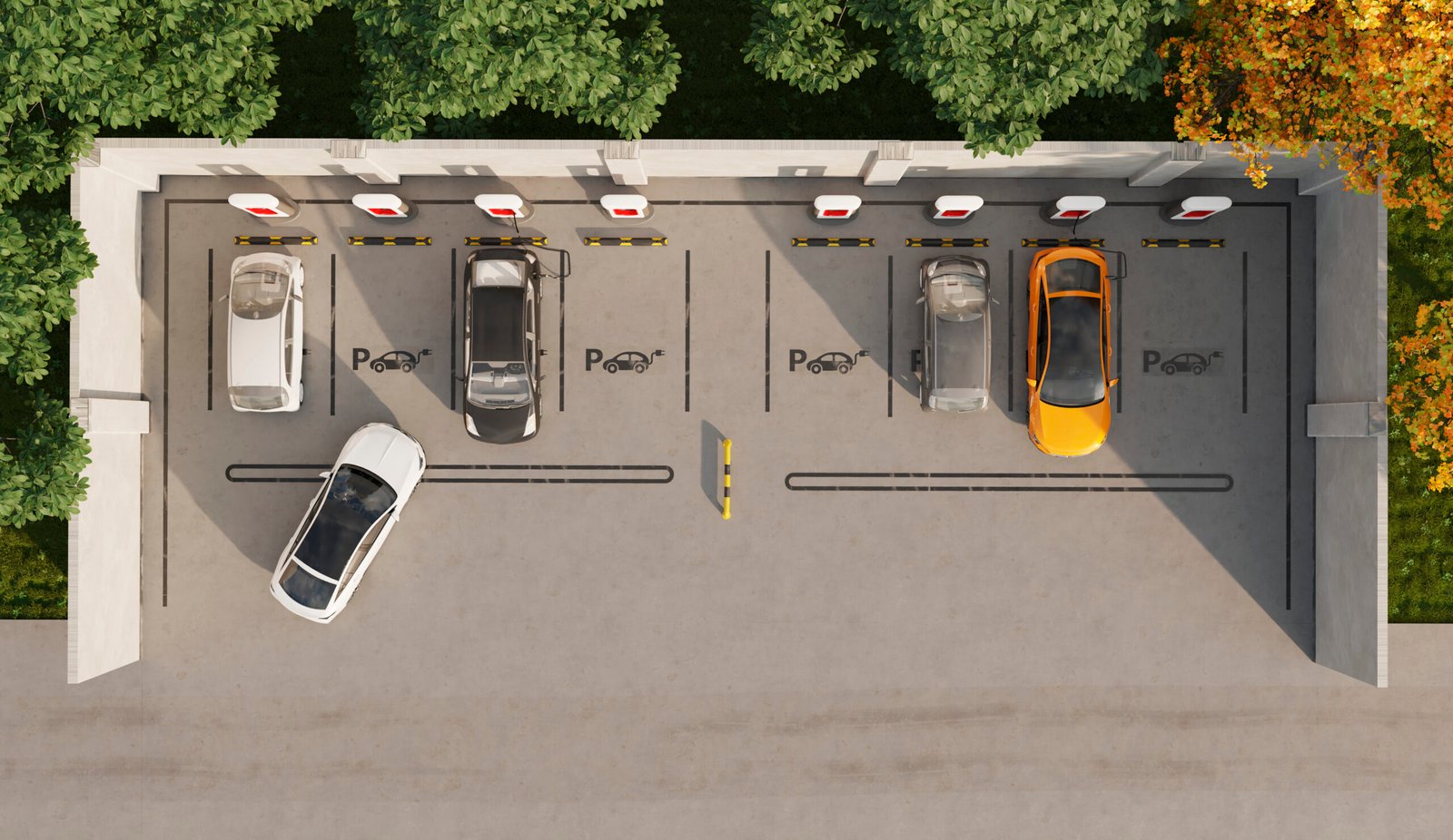 Diagram showing correct dikstance while parallel parking